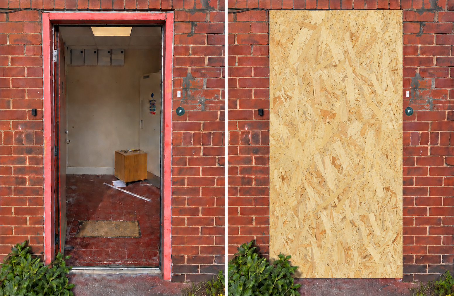 door boarding up